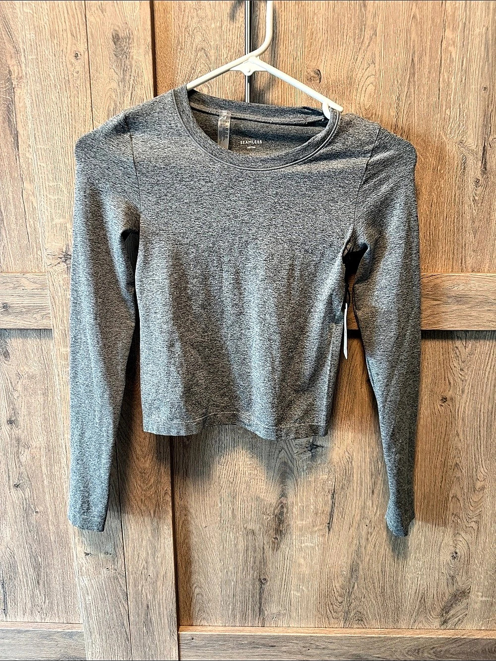 Aritzia Smooth Seamless Willow Cropped Longsleeve Gray XS